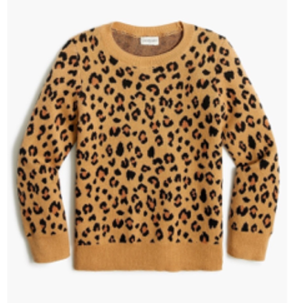 Crewcuts Leopard Print Tan and Black Sweater